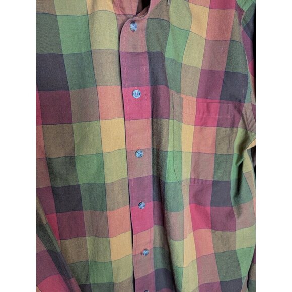 VTG Viyella Men's Country Bold Checkered Button Wool Shirt Sz M - Picture 2 of 10